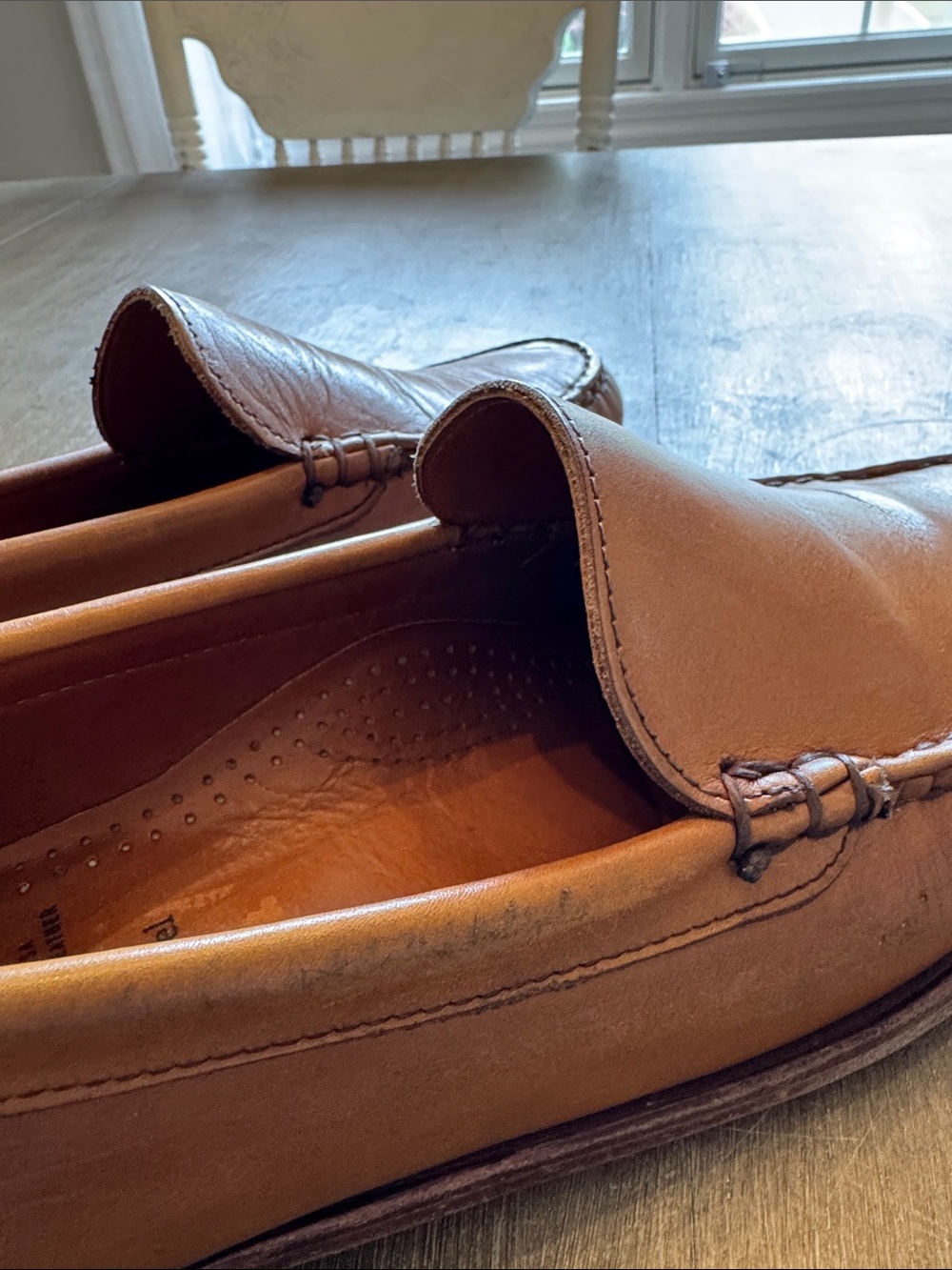 Daniel Men's Tan Leather Slip-On Driving Loafers, Size 11.5 - Picture 6 of 8